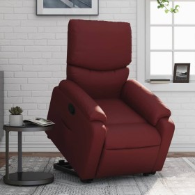 Sillón reclinable elevable cuero artificial rojo tinto de , Sillones - Ref: Foro24-3204890, Precio: 306,93 €, Descuento: %
