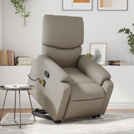 Sillón reclinable masaje pie cuero artificial color capuchino de , Sillones - Ref: Foro24-3204899, Precio: 270,81 €, Descuent...