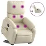 Sillón de masaje elevable eléctrico cuero sintético crema de , Sillones - Ref: Foro24-3204908, Precio: 365,90 €, Descuento: %