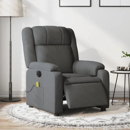Sillón reclinable de masaje eléctrico tela gris oscuro de , Sillones - Ref: Foro24-3205191, Precio: 281,78 €, Descuento: %