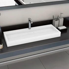 Lavabo 120x46x11 cm resina mineral/mármol blanco de vidaXL, Lavabos - Ref: Foro24-144067, Precio: 273,38 €, Descuento: %