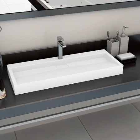 Sink 120x46x11 cm mineral resin/white marble by vidaXL, Sinks - Ref: Foro24-144067, Price: 273,38 €, Discount: %