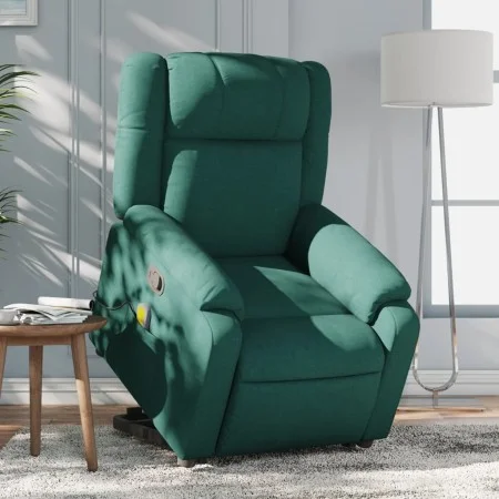 Silla de masaje reclinable de pie de tela verde oscura de , Sillones - Ref: Foro24-3205220, Precio: 296,09 €, Descuento: %