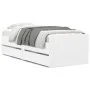 White bed frame with drawers 100x200 cm by , Beds and slatted bases - Ref: Foro24-3207336, Price: 181,39 €, Discount: %