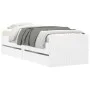 White bed frame with drawers 100x200 cm by , Beds and slatted bases - Ref: Foro24-3207336, Price: 181,39 €, Discount: %