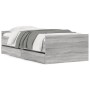Estructura de cama con cajones gris Sonoma 90x200 cm de , Camas y somieres - Ref: Foro24-3207376, Precio: 174,02 €, Descuento: %