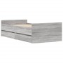 Estructura de cama con cajones gris Sonoma 90x200 cm de , Camas y somieres - Ref: Foro24-3207376, Precio: 174,02 €, Descuento: %