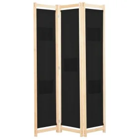Biombo divisor 3 paneles de tela negro 120x170x4 cm de vidaXL, Divisores de ambientes - Ref: Foro24-248183, Precio: 49,71 €, ...