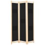 Biombo divisor 3 paneles de tela negro 120x170x4 cm de vidaXL, Divisores de ambientes - Ref: Foro24-248183, Precio: 51,35 €, ...