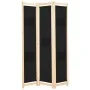 Biombo divisor 3 paneles de tela negro 120x170x4 cm de vidaXL, Divisores de ambientes - Ref: Foro24-248183, Precio: 49,71 €, ...