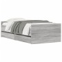 Estructura de cama con cajones gris Sonoma 90x190 cm de , Camas y somieres - Ref: Foro24-3207383, Precio: 161,66 €, Descuento: %