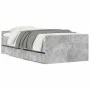 Estructura de cama con cajones gris hormigón 90x190 cm de , Camas y somieres - Ref: Foro24-3207381, Precio: 172,97 €, Descuen...