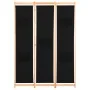 Biombo divisor 3 paneles de tela negro 120x170x4 cm de vidaXL, Divisores de ambientes - Ref: Foro24-248183, Precio: 49,71 €, ...