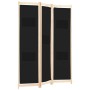 Biombo divisor 3 paneles de tela negro 120x170x4 cm de vidaXL, Divisores de ambientes - Ref: Foro24-248183, Precio: 51,35 €, ...