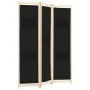 Biombo divisor 3 paneles de tela negro 120x170x4 cm de vidaXL, Divisores de ambientes - Ref: Foro24-248183, Precio: 49,71 €, ...