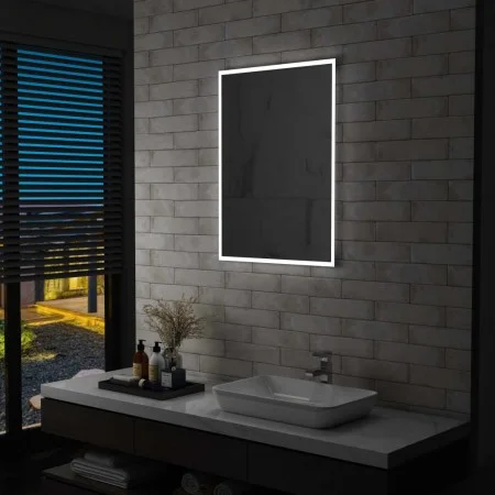 Espejo de pared de baño con LED 60x80 cm de vidaXL, Espejos - Ref: Foro24-144718, Precio: 112,43 €, Descuento: %