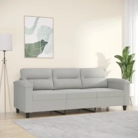 Sofá de 3 plazas de tela de microfibra gris claro 180 cm de , Sofás - Ref: Foro24-359568, Precio: 349,51 €, Descuento: %