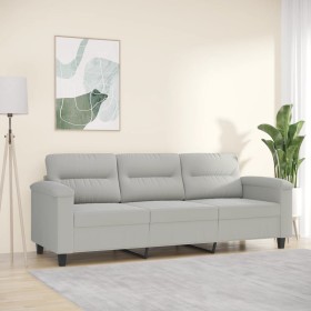 Sofá de 3 plazas de tela de microfibra gris claro 180 cm de , Sofás - Ref: Foro24-359568, Precio: 337,59 €, Descuento: %