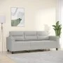 Sofá de 3 plazas de tela de microfibra gris claro 180 cm de , Sofás - Ref: Foro24-359568, Precio: 349,51 €, Descuento: %