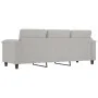 Sofá de 3 plazas de tela de microfibra gris claro 180 cm de , Sofás - Ref: Foro24-359568, Precio: 349,51 €, Descuento: %