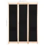 Biombo divisor 3 paneles de tela negro 120x170x4 cm de vidaXL, Divisores de ambientes - Ref: Foro24-248183, Precio: 49,71 €, ...