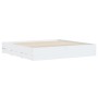 Estructura cama con cajones madera ingeniería blanca 180x200 cm de , Camas y somieres - Ref: Foro24-3207252, Precio: 175,09 €...