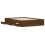 Cama con cajones madera de ingeniería marrón roble 120x200 cm de , Camas y somieres - Ref: Foro24-3207286, Precio: 218,20 €, ...