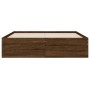Cama con cajones madera de ingeniería marrón roble 120x200 cm de , Camas y somieres - Ref: Foro24-3207286, Precio: 218,20 €, ...