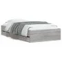 Cama con cajones madera ingeniería gris Sonoma 100x200 cm de , Camas y somieres - Ref: Foro24-3207292, Precio: 135,22 €, Desc...