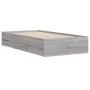 Cama con cajones madera ingeniería gris Sonoma 100x200 cm de , Camas y somieres - Ref: Foro24-3207292, Precio: 135,22 €, Desc...