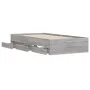 Cama con cajones madera ingeniería gris Sonoma 100x200 cm de , Camas y somieres - Ref: Foro24-3207292, Precio: 135,22 €, Desc...
