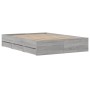 Cama con cajones madera ingeniería gris Sonoma 120x190 cm de , Camas y somieres - Ref: Foro24-3207320, Precio: 192,68 €, Desc...