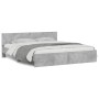 Estructura de cama con cabecero gris hormigón 160x200 cm de , Camas y somieres - Ref: Foro24-3207472, Precio: 178,83 €, Descu...