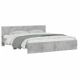 Estructura de cama con cabecero gris hormigón 160x200 cm de , Camas y somieres - Ref: Foro24-3207472, Precio: 178,83 €, Descu...