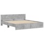 Estructura de cama con cabecero gris hormigón 160x200 cm de , Camas y somieres - Ref: Foro24-3207472, Precio: 178,83 €, Descu...