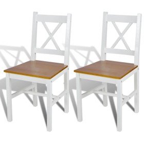 Sillas de comedor 2 unidades madera de pino blanco en Sillas de comedor | Comprar online en Foru.es