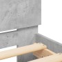 Estructura de cama con cabecero gris hormigón 150x200 cm de , Camas y somieres - Ref: Foro24-3207479, Precio: 164,69 €, Descu...