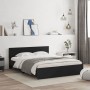 Estructura de cama con cabecero negra 140x190 cm de , Camas y somieres - Ref: Foro24-3207498, Precio: 202,45 €, Descuento: %