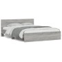 Estructura de cama con cabecero gris Sonoma 140x190 cm de , Camas y somieres - Ref: Foro24-3207502, Precio: 183,96 €, Descuen...