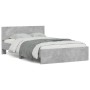 Estructura de cama con cabecero gris hormigón 120x190 cm de , Camas y somieres - Ref: Foro24-3207514, Precio: 165,06 €, Descu...