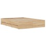 Cama con cajones madera de ingeniería roble Sonoma 120x190 cm de , Camas y somieres - Ref: Foro24-3207317, Precio: 255,31 €, ...