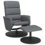 Sillón reclinable con reposapiés cuero sintético gris de , Sillones - Ref: Foro24-356723, Precio: 174,49 €, Descuento: %