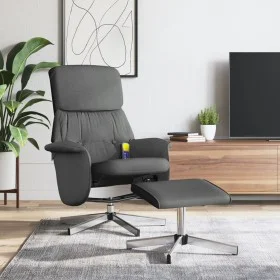 Dark gray fabric reclining massage chair with footrest by , Armchairs - Ref: Foro24-356679, Price: 134,38 €, Discount: %