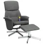 Sillón reclinable de masaje con reposapiés tela gris oscuro de , Sillones - Ref: Foro24-356679, Precio: 134,38 €, Descuento: %