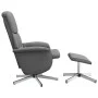 Sillón reclinable de masaje con reposapiés tela gris oscuro de , Sillones - Ref: Foro24-356679, Precio: 134,38 €, Descuento: %