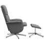 Sillón reclinable de masaje con reposapiés tela gris oscuro de , Sillones - Ref: Foro24-356679, Precio: 135,64 €, Descuento: %