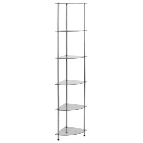 Estantería 6 niveles vidrio templado transparente 30x30x160 cm de vidaXL, Librerías y estanterías - Ref: Foro24-249517, Preci...