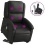 Reclining massage chair with lift in genuine black leather by , Armchairs - Ref: Foro24-3204266, Price: 391,48 €, Discount: %