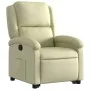 Sillón reclinable elevable cuero auténtico color crema de , Sillones - Ref: Foro24-3204264, Precio: 392,96 €, Descuento: %