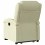Sillón reclinable elevable cuero auténtico color crema de , Sillones - Ref: Foro24-3204264, Precio: 392,96 €, Descuento: %
